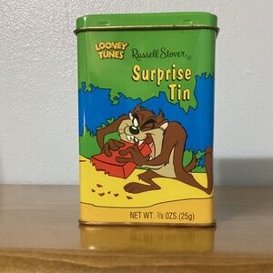 Vintage Looney Tunes Tasmanian Devil Russell Stover Warner Bros Surprise Tin